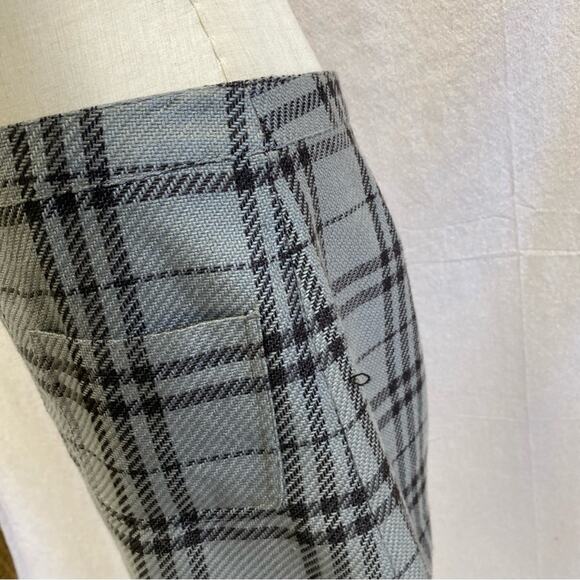 J. Crew Factory black/gray knit plaid A Line mini skirt size 8 - Picture 5 of 13